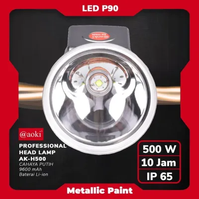 Senter Kepala Original Aoki AK-H500 500watt 9600mah tahan 10jam