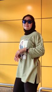Atasan T-shirt wanita Oversize Atasan wanita hijab freindly atasan wanita Arzheina Atasan wanita terbaru Atasan wanita belah samping atasan viral kekinian atasan motif terbaru-