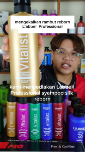 Labbell Vitalist Shampoo Silk Reborn Hair 330ml 1000ml Rebonding hair rambut lurus straightening hair
