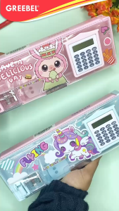 GREEBEL Kotak Pensil Magnet Multifungsi Kalkulator Lampu Belajar Meja Kecil (81005) / Tempat Pensil Serutan Lucu / Pencil Case / Pensil Bag Anak Kalkulator Lampu Meja Kecil Sekolah