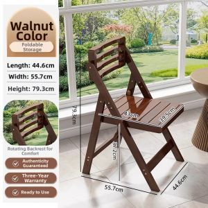 FWTDF | Durable Bamboo Portable Folding Chair with Backrest