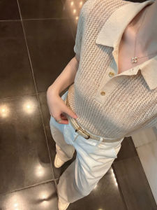 DUOFEIYAN | Áo Thun Bóng Bèo Cổ Polo Xẻ Rỗng