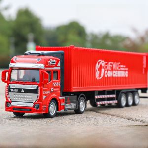 Mô Hình Xe Tải Nặng Bằng Hợp Kim Cho Trẻ Em Mô Hình Xe Kéo Container Mô Hình Xe Tải Nhỏ Cho Bé Trai
