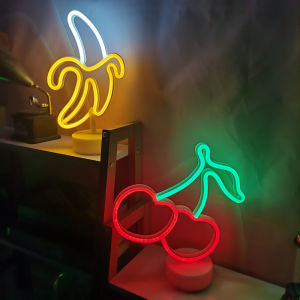 Chuối Anh Đào Đèn Neon LED Trái Cây Theo Chủ Đề Neon Ký Cho Gia Đình Phòng Tiệc Sinh Nhật Ngủ Trẻ Em Nghệ Thuật Treo Tường Trang Trí Đèn Ngủ