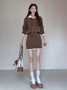 LIRENQING | Korean Style Little Feminine Two-piece Knit Sweater Set Womens Early Autumn