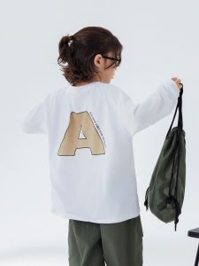 Tidedings Boys Long Sleeve T-Shirt Fashionable Base Layer Shirt for Middle And Large Children Cotton Spring Autumn Wear