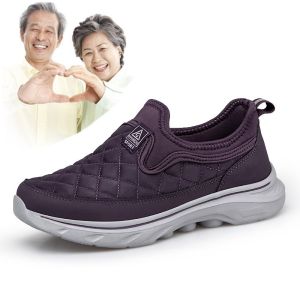 Banchugw รองเท้าผ้าใบผู้ชายกันน้ำน้ำหนักเบาสำหรับผู้หญิงหัวกว้างไม่ลื่นรองเท้าขนาดใหญ่เดินผู้สูงอายุ