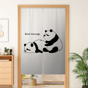 Customized Gradient Panda Door Curtain: A Simple Home Bedroom Partition