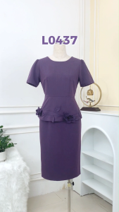 Đầm thiết kế sang trọng thanh lịch chất liệu Cotton Lạnh Hàn Quốc cao cấp mềm mịn DD4L0437 Thương hiệu Thiều Hoa