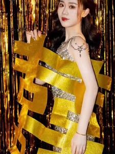 Gold Large Double Happiness Symbol Stickers Wedding Photography Props Long Strip Wedding Decoration Set for Living Room And Bridegroom Room