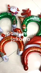 Balon Foil Bando Natal Merry Christmas / Balon bando karakter natal