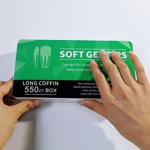 550Pcs/Set Nail Tips Kit Extension Soft Gel Tips Nail Extension Clear Gelly Tips Nail Extension Tool