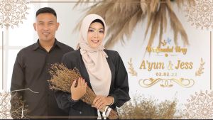 Video Undangan Pernikahan Gold Elegant | Bonus Kartu Ucapan Terima Kasih 100 pcs | Undangan Digital | Pakai Photo