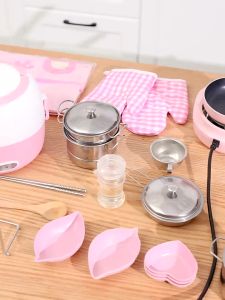 ชุดครัวทำอาหารสำหรับเด็ก เครื่องครัวมินิ ของเล่นฝึกทำอาหาร เครื่องครัวจิ๋วทำอาหารได้จริง ชุด 38 ชิ้น