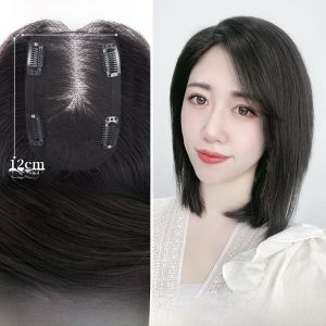 Defancy | Lightweight Swiss Net Hair Extension Pieces For Women Cover Grey Hair Frontal Hair Loss Pure Handmade Weave Real Human Hair