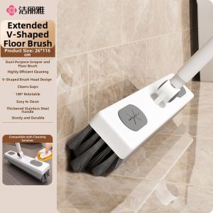 Hard Bristle No Dead Zone Bathroom Tile Gap Cleaning Brush Long Handle