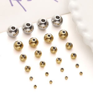4-10mm Stainless Steel Beads Round Loose Spacer Ball Beads for Handmade Bracelet Necklace Jewelry Making Accessories