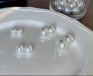 Viviann Original sterling silver Large Pearl Earrings Australian White Pearl S925 Sterling Silver Earrings 925 Sterling Silver 8mm/10mm/12mm/14mm Pearl Button Ball Stud Earrings For Women As Best Gifts Jewerly