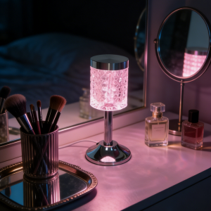 RGB Crystal 1PC Table Lamp | USB Powered | Dimmable Color Changing Ambient Light for Bedroom & Desk