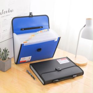 A4Expanding File Folder Document storage with handle 13 Pockets Size Long folder file organizer long