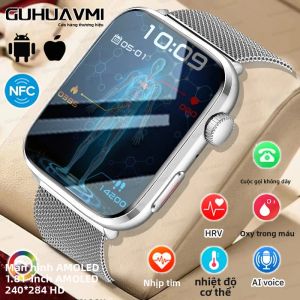 Đồng Hồ Thông Minh Sức Khỏe 2025 Dành Cho Nam Nữ Màn Hình AMOLED HD Theo Dõi Nhịp Tim Huyết Áp Oxy Hỗ Trợ Gọi Bluetooth Tương Thích NFC Cho iOS Và Android