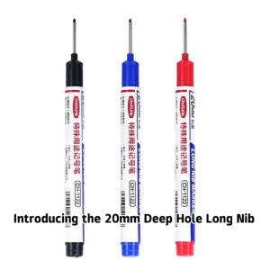 Paket PROMO - Spidol 12pcs Random Spidol Tukang Penanda Long Nib Marker Kepala Panjang - Tahan Air dan Cepat Kering / Merah Hijau Biru Hitam Marker