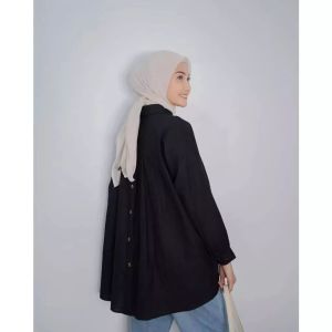 Hana Top Blouse Linen Shirt Kemeja Atasan WanitaTerbaru Variasi Kancing Belakang