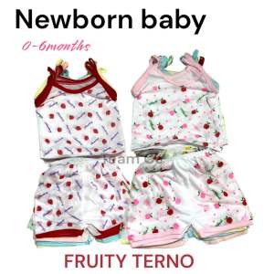 12pairs or 6pairs Apple/Strawberry Spaghetti Sando Terno for newborn baby girl | Infant wear | Assorted designs 0-6month