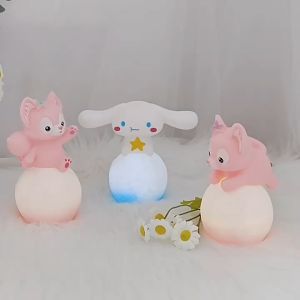 Sanrio Night Light Anime Hello Kitty Melody Kuromi Cinnamoroll LED Light Bedroom Bedside Room Decoration Kids Toy Children Gift