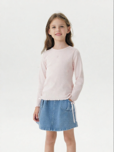 Marc&Janie | Soft Elastic Heart Pattern Girls Long Sleeve T-Shirt