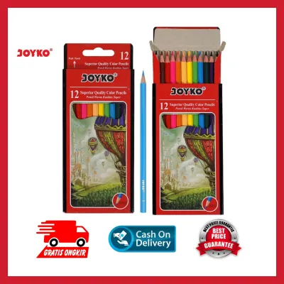 PENSIL 12 WARNA PANJANG JOYKO MURAH CP-100 / PENSIL 12 WARNA PANJANG MURAH