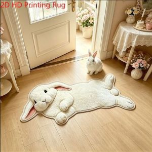 VIKAMA 3D Cartoon Cat Shaped Carpet Washable Non-Slip Bedroom Bed Side Blanket Bathroom Porch Mat Home Decoration