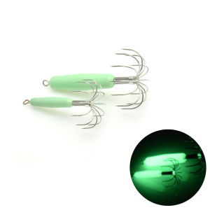 4 pcs high-quality squid hook durable luminescent bait multiple size options suitable for saltwater fishing