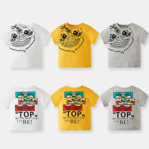 Áo Thun Trẻ Em Mùa Hè 2025 in Họa Tiết Hoạt Hình Thời Trang Cổ Tròn Tay Ngắn Thương Hiệu Be Top Cotton Nguyên Chất Thoải Mái Thoáng Khí