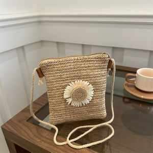 Summer 2024 New Style Small Crossbody Phone Bag Woven Straw Fashionable Chic Trendy Basket Handbag Womens Purse