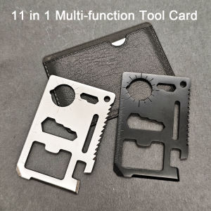 Stainless Steel EDC Pocket Tool 11 in 1 Credit Card Portable Multi Function Survival Tool For Outdoor Camping Hunting Traveling