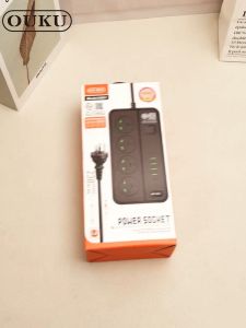 OUKU KS01 ปลั๊กไฟ (มาตราฐาน มอก.) ปลั๊กพ่วง รองรับ 4 universal outlet Power Strip 2300W สายยาว 2เมตร