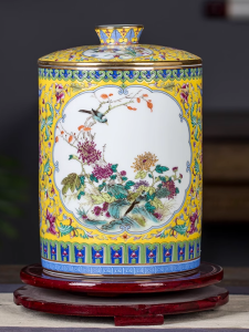 Hand-painted Enamel Tea Storage Jar