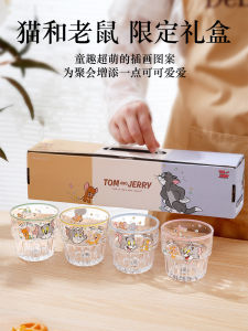 Transparent Double Layer Borosilicate Glass Cup Cat And Mouse Cartoon Design Beverage Cup High Aesthetic Value Home Use