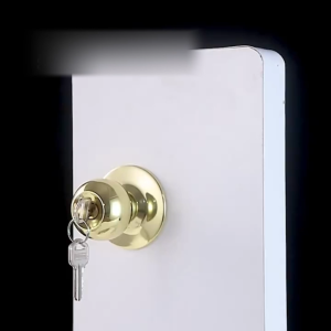 【READY STOCK】Three-Bar Spherical Copper Lock/Heavy Duty Matte Black/Black Anti-Theft Silent Lock/Bedroom Door Handle Set