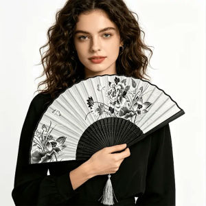 Vintage Silk Folding Hand Fan Chinese Japanese Bamboo Fans Craft Gifts Women Dance Performance Props Home Decoration Ornaments