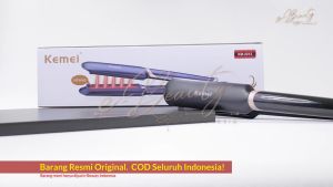 Kemei Catok Rambut 2 in 1 KM-2212 Infrared Layar LCD 4 Pilihan Control Suhu 160°C-220°C Power 50W-TC