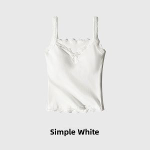 Mooti | Slimming Back Beauty Lace V-Neck Tank Top Cotton Striped Padded