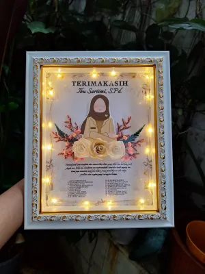 FLOWERS FRAME 3D | BINGKAI 3D Bunga satin | RUSTIC FRAME 3D | HADIAH PERNIKAHAN WISUDA PERPISAHAN ANNIVERSARY DLL