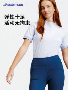 Decathlon Ladies Polo Shirt Breathable Short Sleeve Horse Riding Golf Sports Knight Fit Quick Dry Competition Wear OVHR