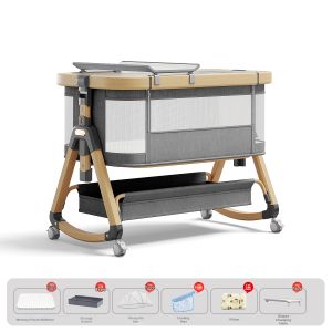 MLZH | Convertible Mobile Folding Baby Crib