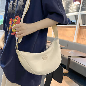 HuaXi Casual Nylon Canvas Womens Crossbody Bag Dumpling Shape Backpack Soft Shoulder Bag Zipper Closure Leisure Tote Bag