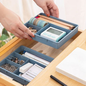 Desktop Drawer Organizer Storage Box with Divided Compartments Thickened Plastic for Stationery Makeup Office Desk Home Dorm