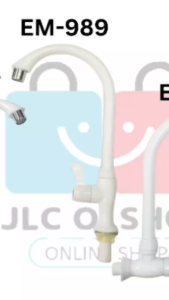 (EM-987 EM-991EM-989) PVC WHITE Plastic faucet think and single cold rotable