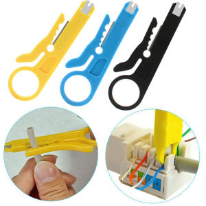 3pcs black/blue/yellow portable wire stripping pliers small wire stripping knife wire cutting tool network cable crimping pliers